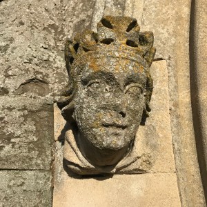 St Ethelbert the King at the south door of St Mary the Virgin's Church, Marden. Legend has it that this church was established where his body was left after execution by King Offa of Mercia.